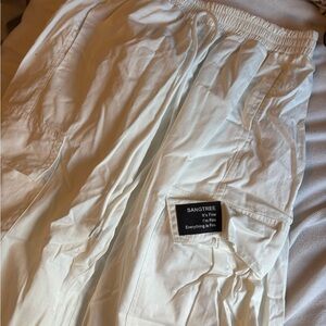 Sangtree White Cargo Pants